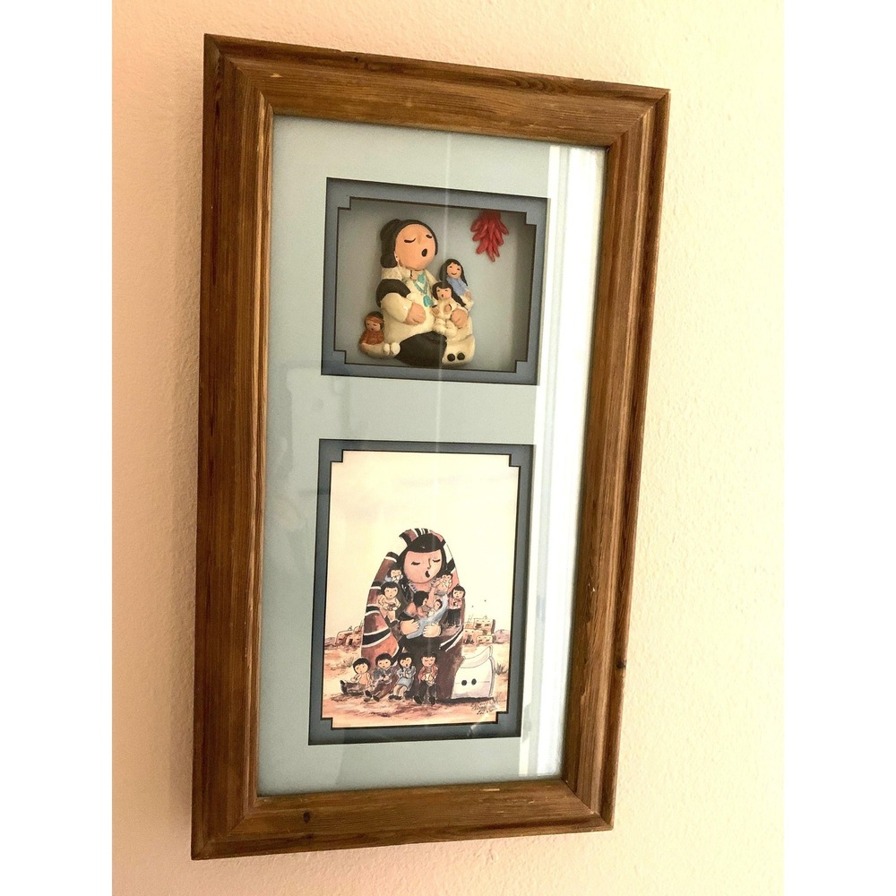Vintage Signed Storyteller Dolls Art Print, Shadow Box by Laverne‎ Elliott